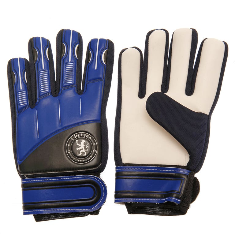 Chelsea FC Delta Goalkeeper Gloves Kids - Blue Design, Latex Foam Palm & Elastic Strap