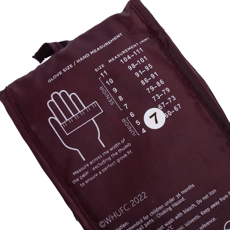 West Ham United FC Delta Goalkeeper Gloves - Claret Design with Latex Foam Palm and Elastic Strap