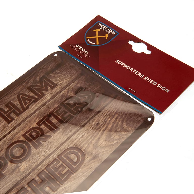 West Ham United FC Wood Panel Effect Metal Shed Sign