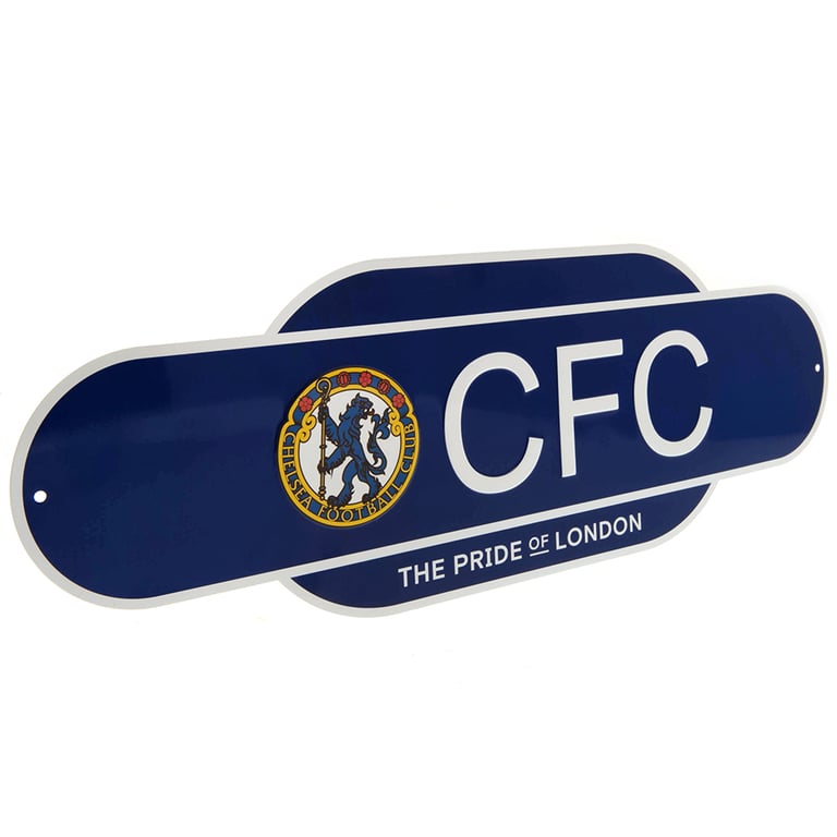 Chelsea FC Colour Retro Metal Hanging Sign - The Pride Of London Crest Decoration