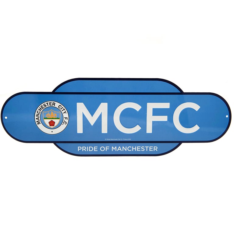 Manchester City FC Retro Metal Sign - Home Decor for Football Fans
