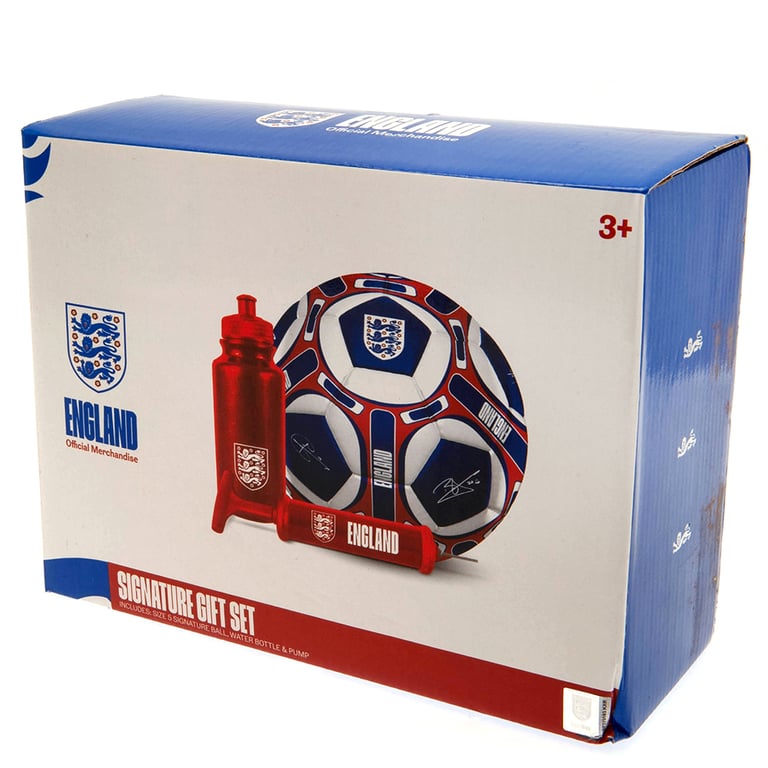 England FA Signature Gift Set - PVC Football, Water Bottle & Mini Hand Pump Training Kit