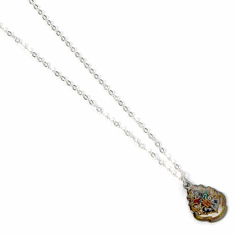 Harry Potter Silver Plated Necklace with Hogwarts Charm and 6cm Extender Chain