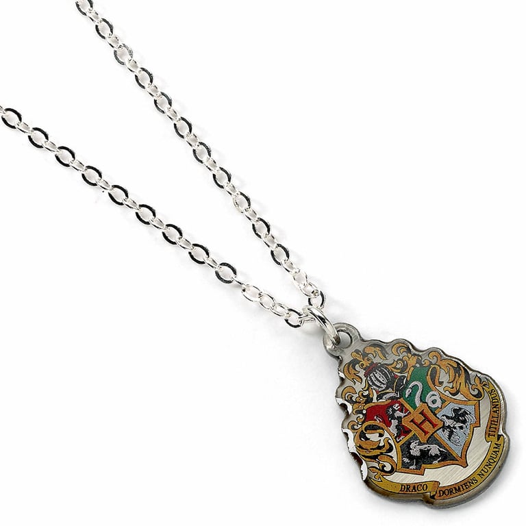 Harry Potter Silver Plated Necklace with Hogwarts Charm and 6cm Extender Chain