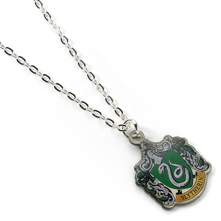 Harry Potter Slytherin House Crest Silver Plated Necklace Chain with 25 Extender