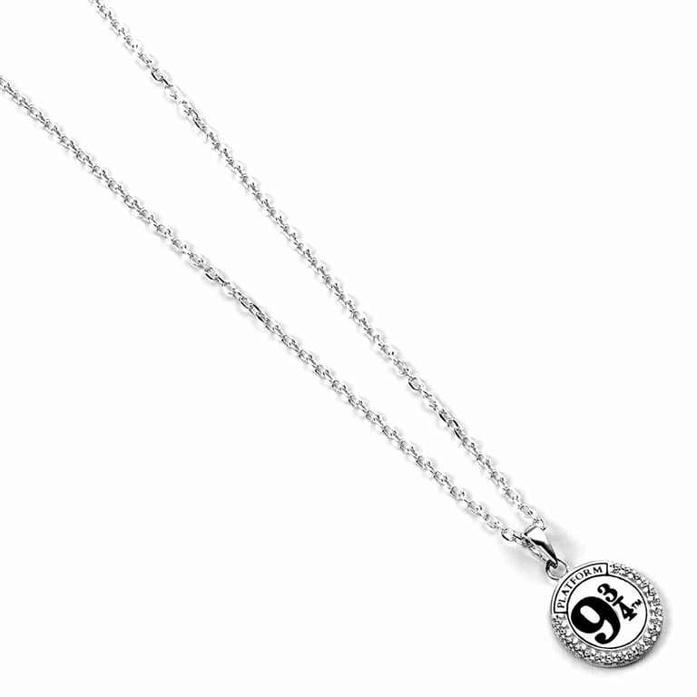 Harry Potter Sterling Silver Crystal Platform 9 & 3 Quarters Charm Necklace