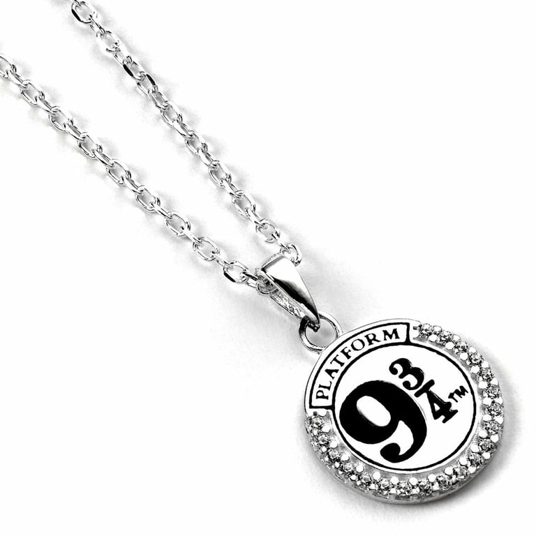 Harry Potter Sterling Silver Crystal Platform 9 & 3 Quarters Charm Necklace