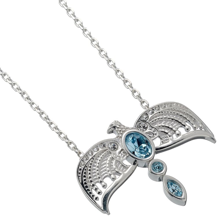 Harry Potter Sterling Silver Crystal Diadem Necklace - Rowena Ravenclaw Inspired Jewelry