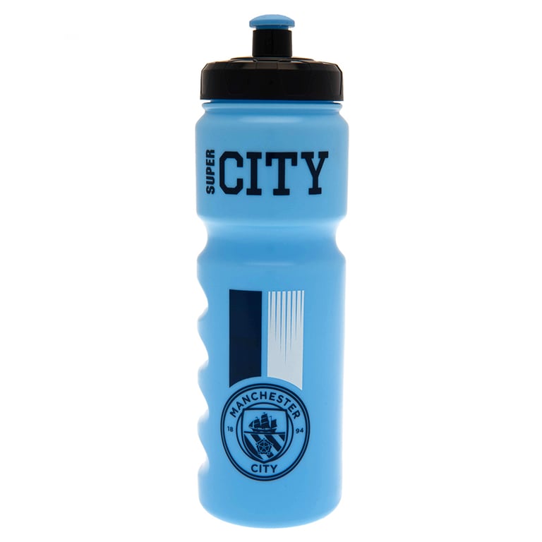 Manchester City FC Sky Blue Plastic Drinks Bottle with City Crest and Screw Top Lid