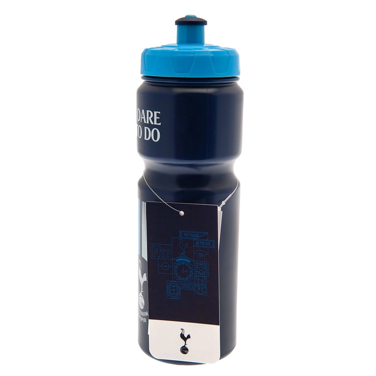 Tottenham Hotspur FC Navy Stripe Plastic Drinks Bottle - To Do Is To Dare Crest Design