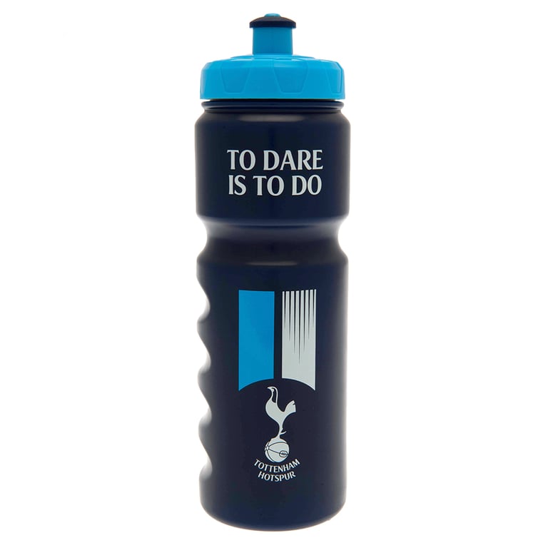 Tottenham Hotspur FC Navy Stripe Plastic Drinks Bottle - To Do Is To Dare Crest Design