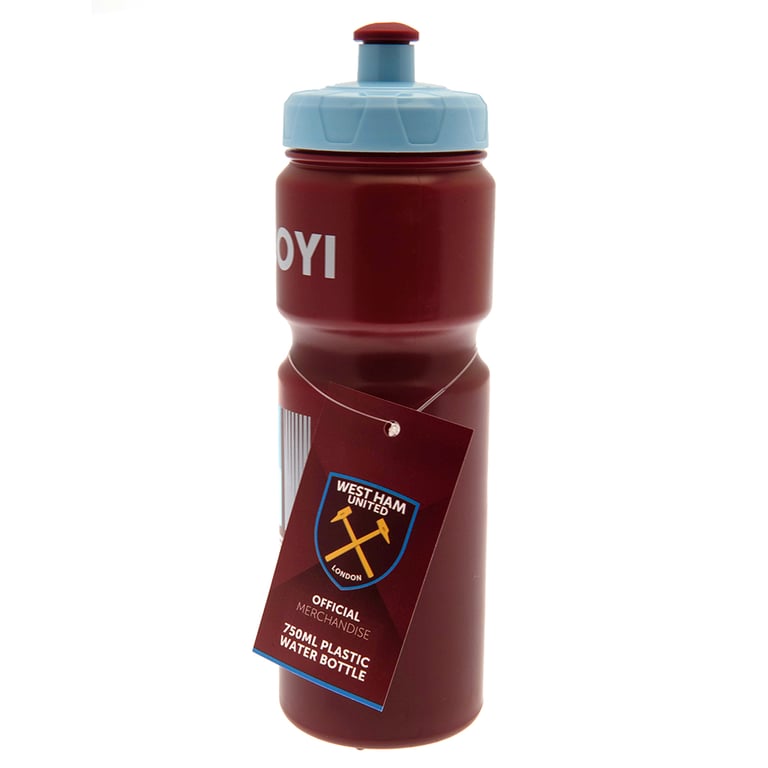 West Ham United FC Claret Stripe Bottle - Screw Top Lid & Push-Pull Spout Drinkware