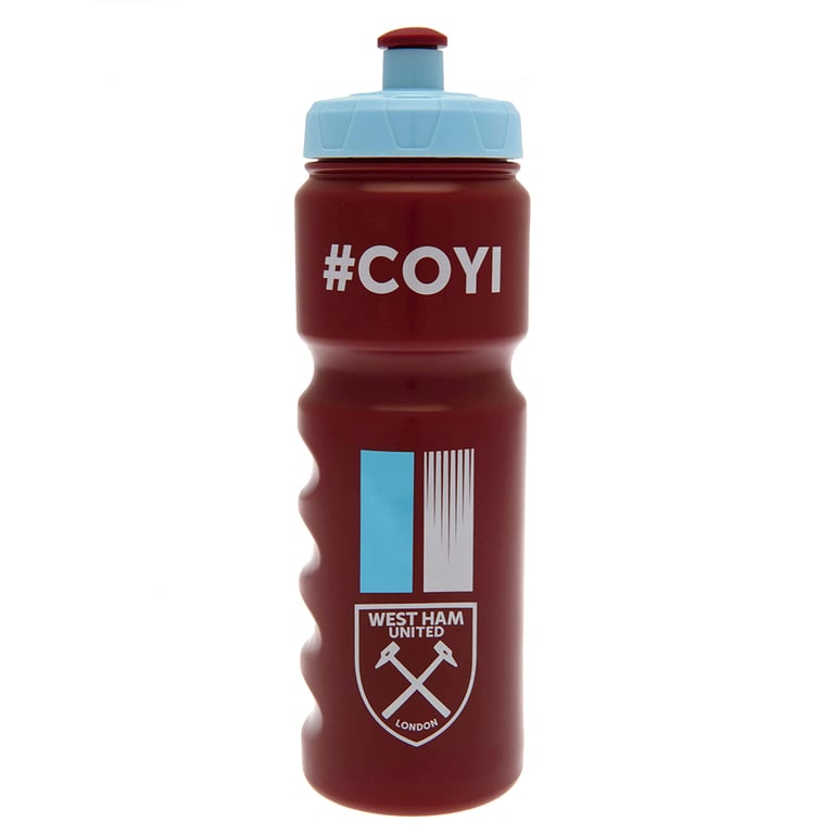 West Ham United FC Claret Stripe Bottle - Screw Top Lid & Push-Pull Spout Drinkware