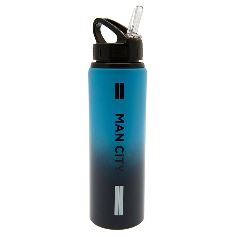 Manchester City FC Aluminium Drinks Bottle - Canteen Quench Cap & Closable Spout
