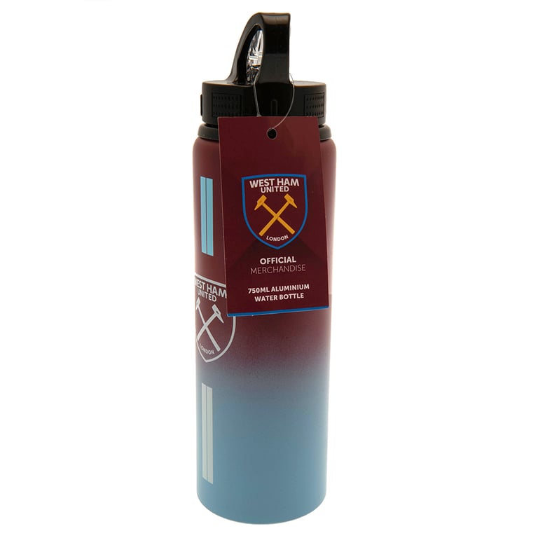 West Ham United FC Aluminium Drinks Bottle - Stripe Design Stadium Gear