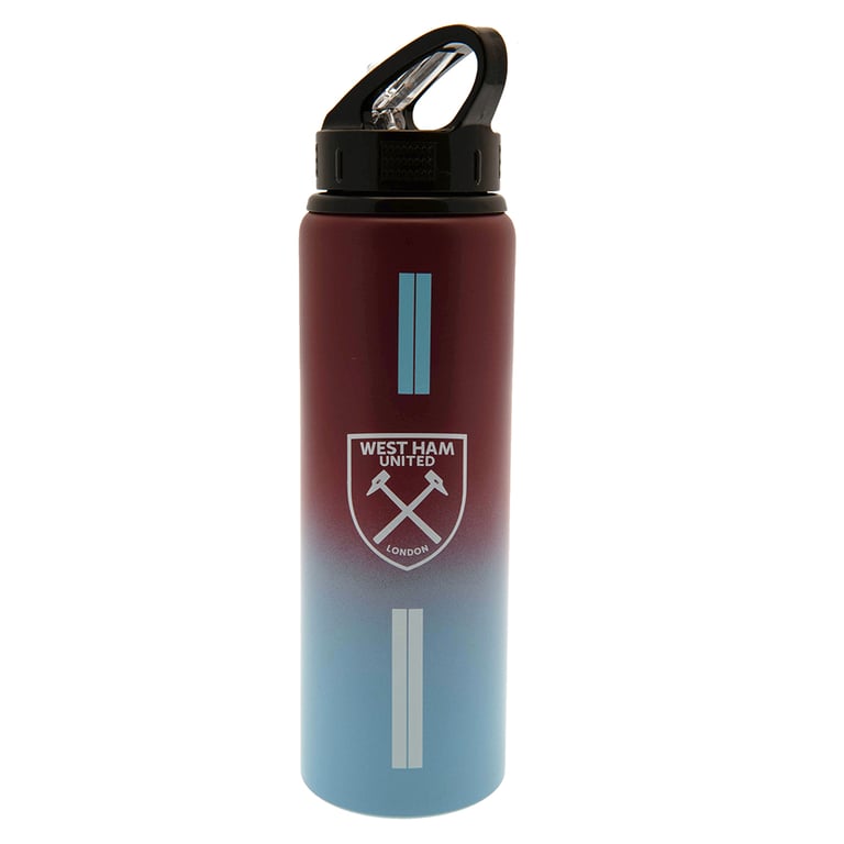 West Ham United FC Aluminium Drinks Bottle - Stripe Design Stadium Gear