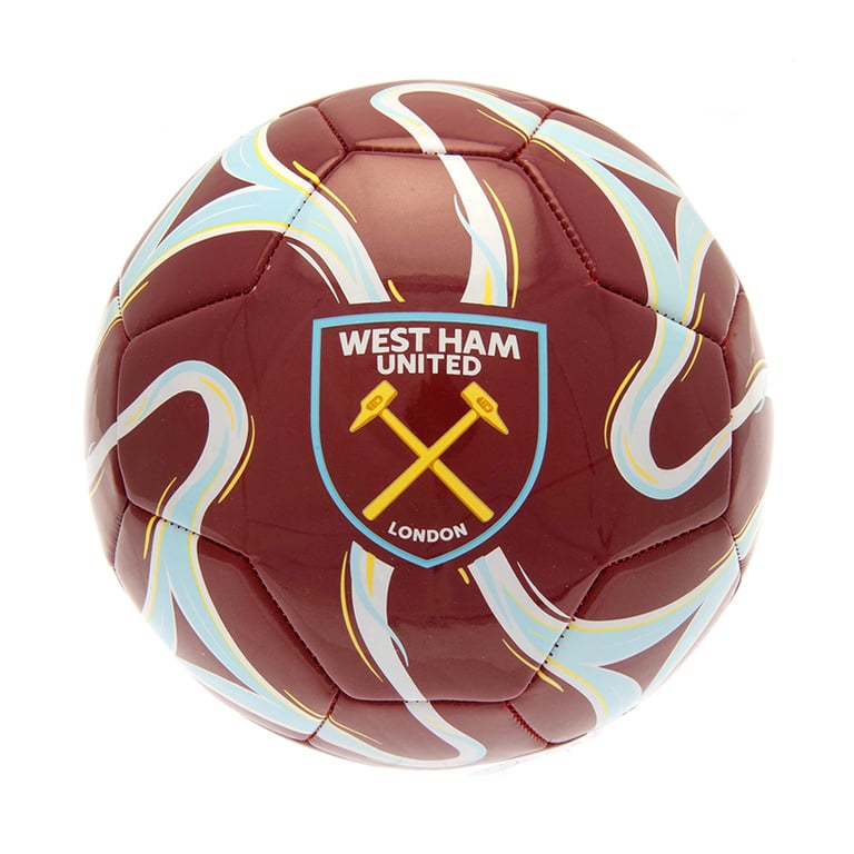 West Ham United FC 26 Panel PVC Cosmos Colour Skill Soccer Ball with Club Crest