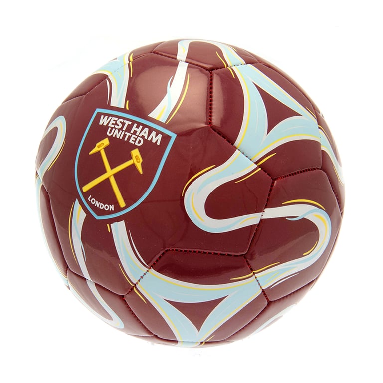 West Ham United FC 26 Panel PVC Cosmos Colour Skill Soccer Ball with Club Crest