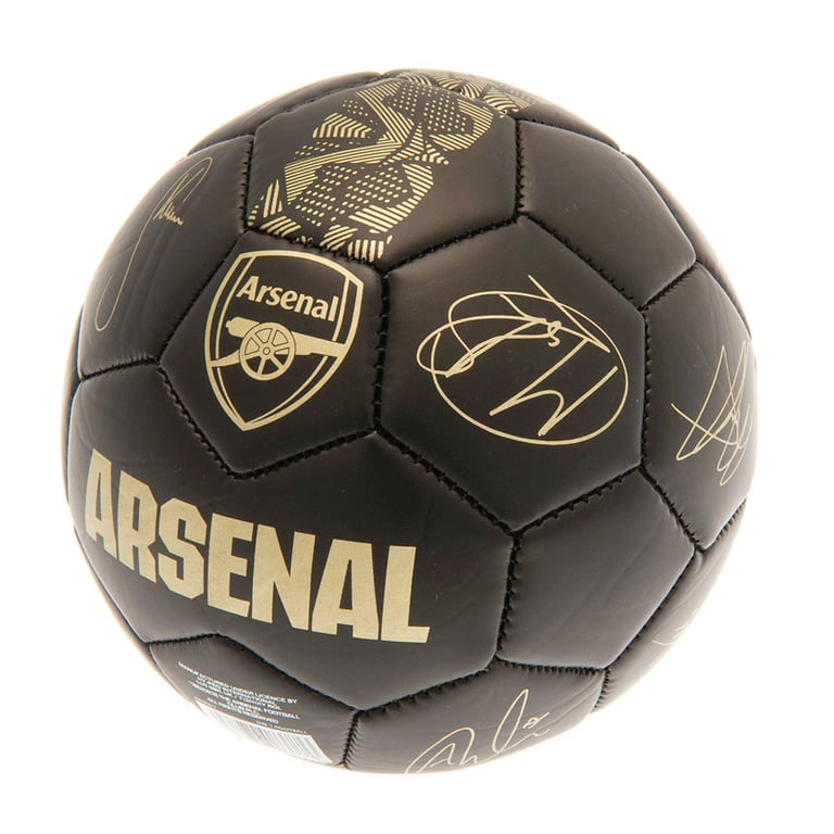 Arsenal FC Sig Gold Phantom Matte Black 32 Panel Skill Practice Soccer Ball