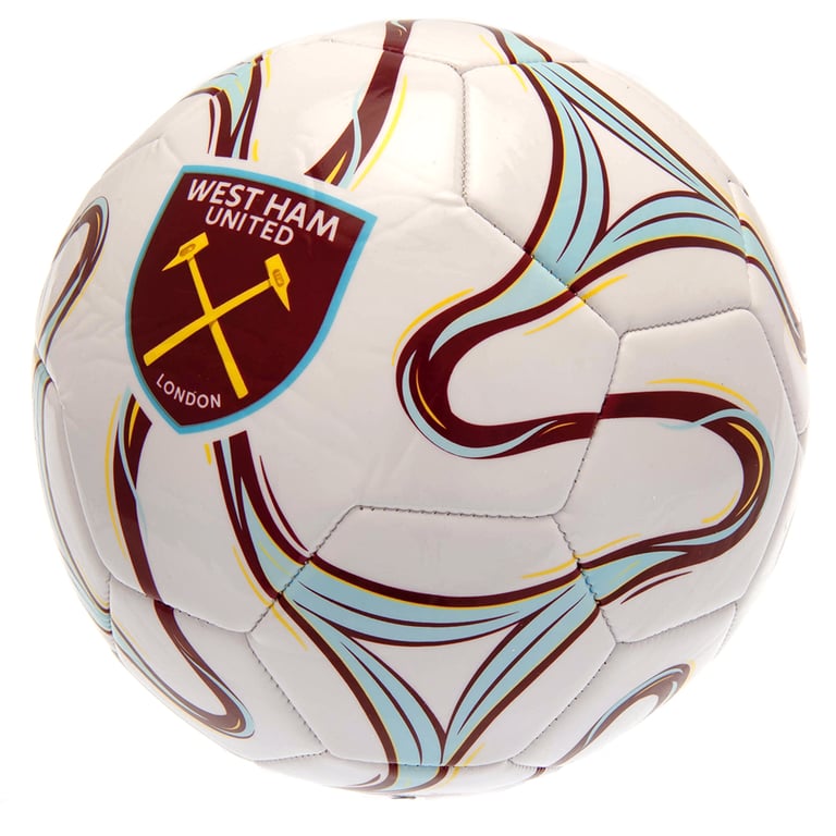 West Ham United FC 26 Panel Cosmos White PVC Soccer Ball