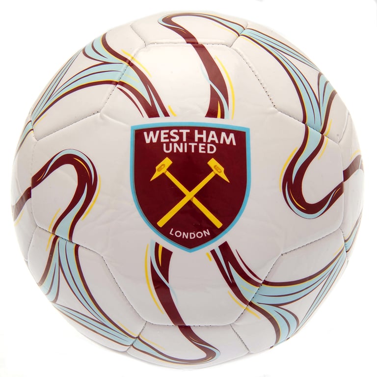 West Ham United FC 26 Panel Cosmos White PVC Soccer Ball