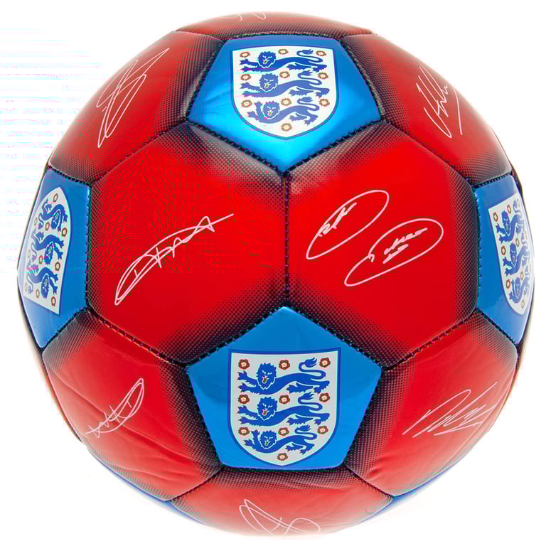 England FA Official 32 Panel Synthetic Football - Red & Blue Signature Edition