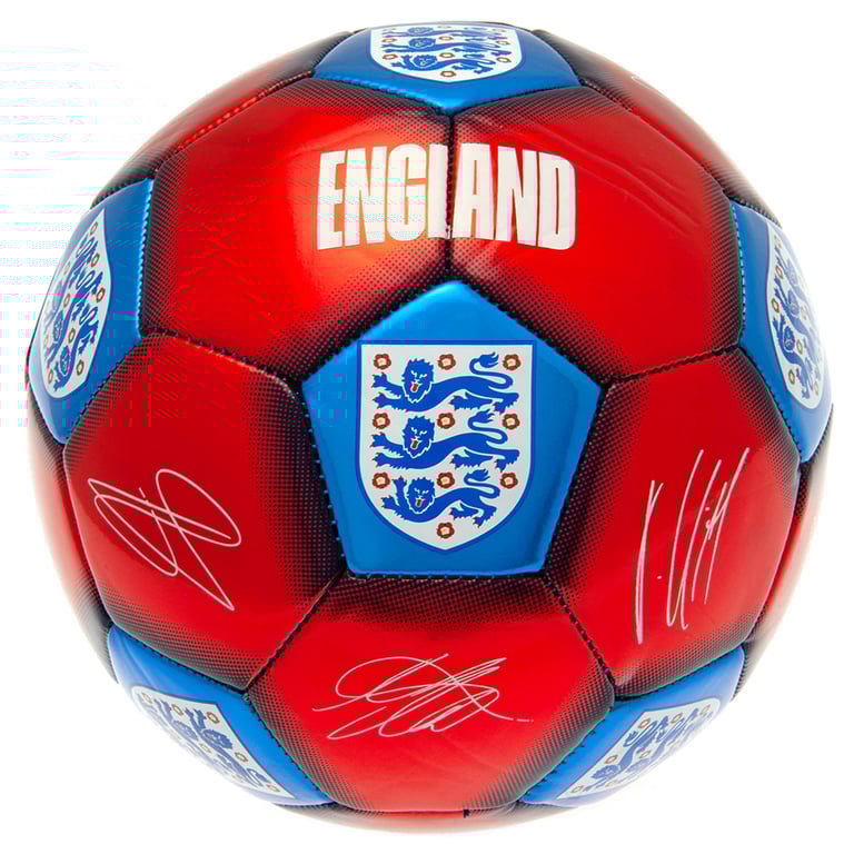 England FA Official 32 Panel Synthetic Football - Red & Blue Signature Edition