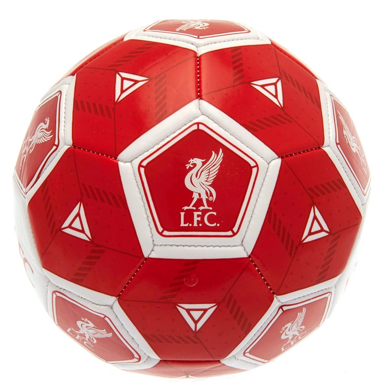 Liverpool FC Hex Multi Colour PVC Panel Kids Soccer Ball - 30 Panels Club Logo Football for Youth Players (6-9 Yrs)