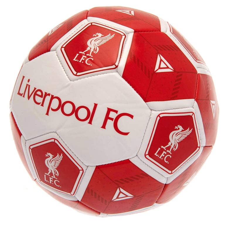 Liverpool FC Hex Multi Colour PVC Panel Kids Soccer Ball - 30 Panels Club Logo Football for Youth Players (6-9 Yrs)
