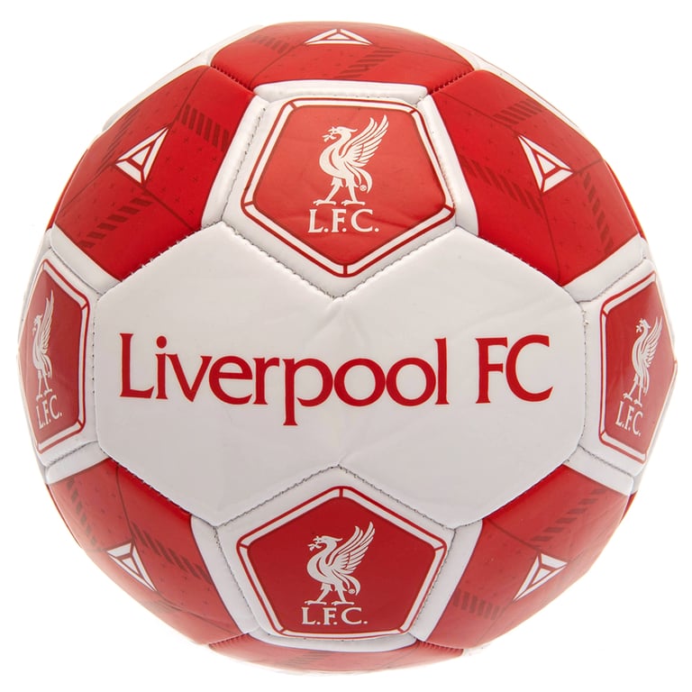 Liverpool FC Hex Multi Colour PVC Panel Kids Soccer Ball - 30 Panels Club Logo Football for Youth Players (6-9 Yrs)