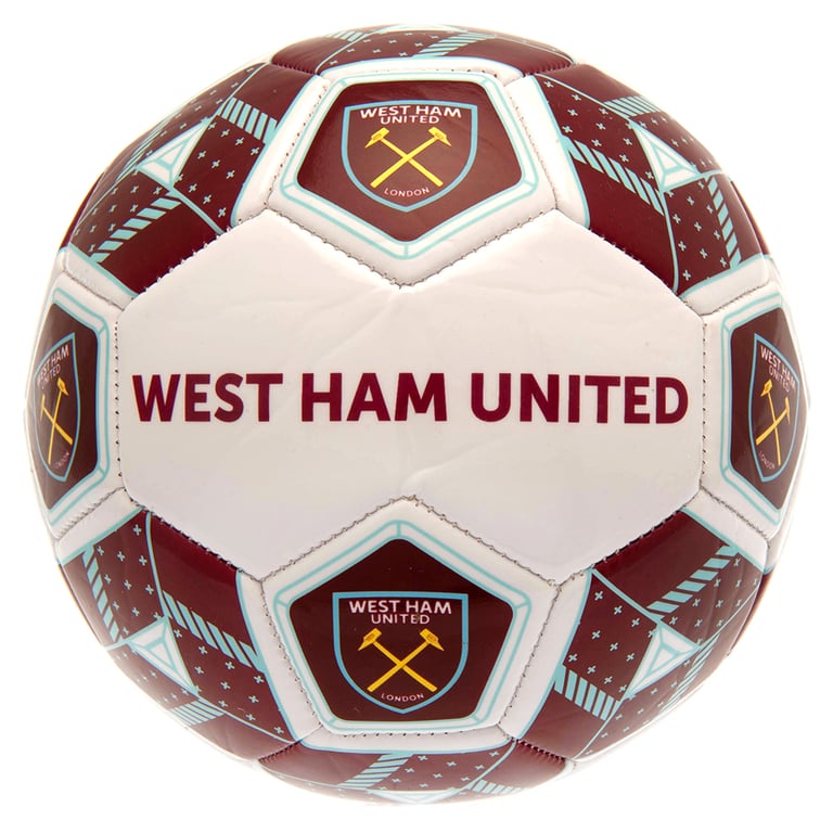 West Ham United FC Hex 30-Panel Multi Colour PVC Football for Kids