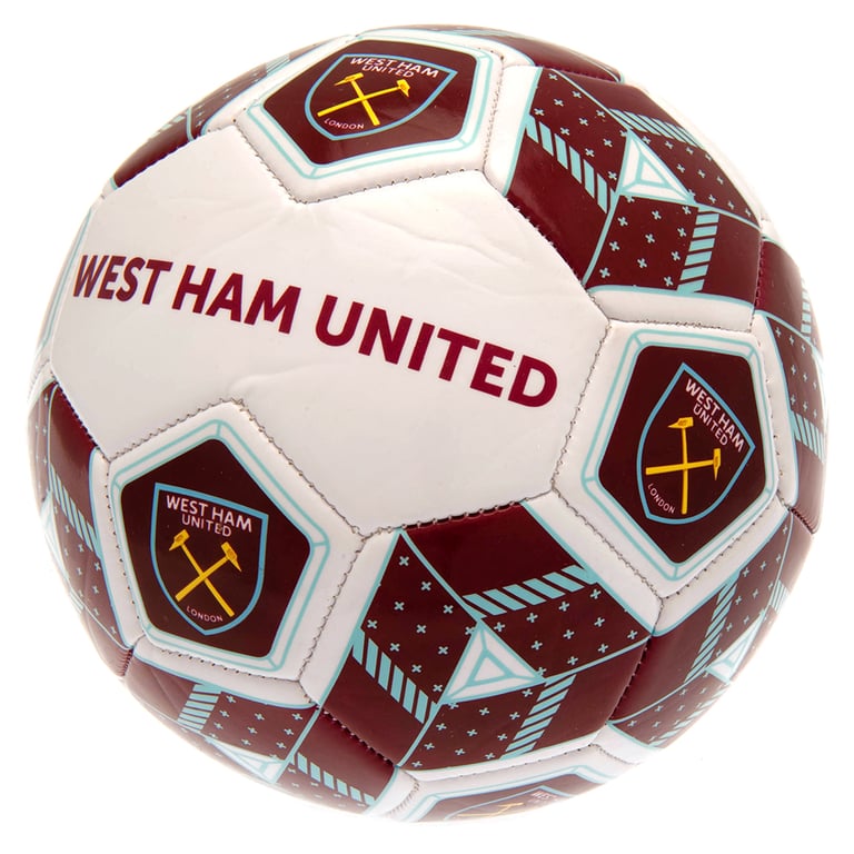 West Ham United FC Hex 30-Panel Multi Colour PVC Football for Kids