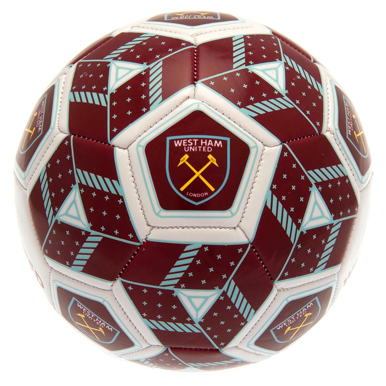 West Ham United FC Hex 30-Panel Multi Colour PVC Football for Kids
