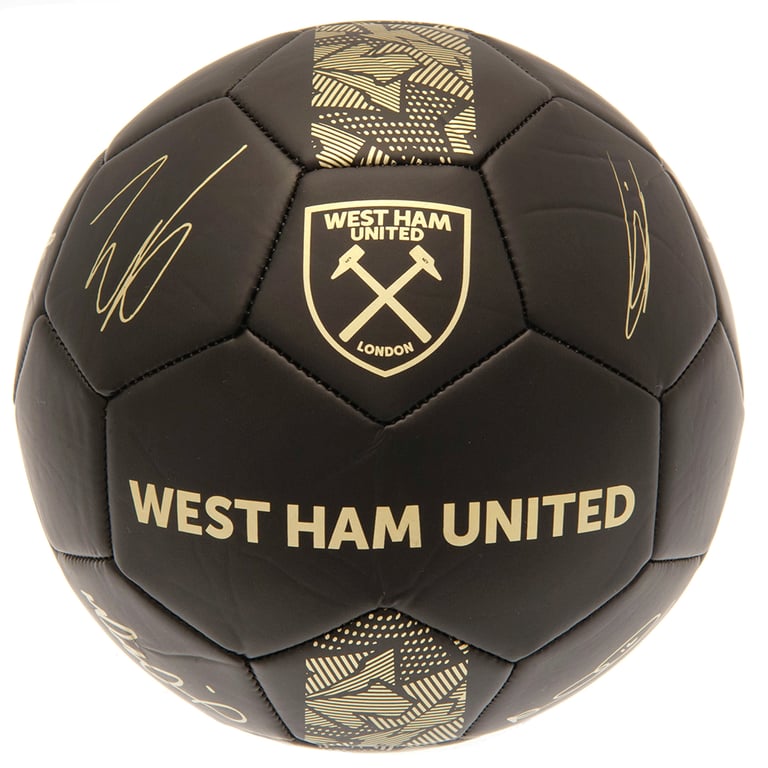 West Ham United FC Sig Gold 32 Panel Matte Black Football