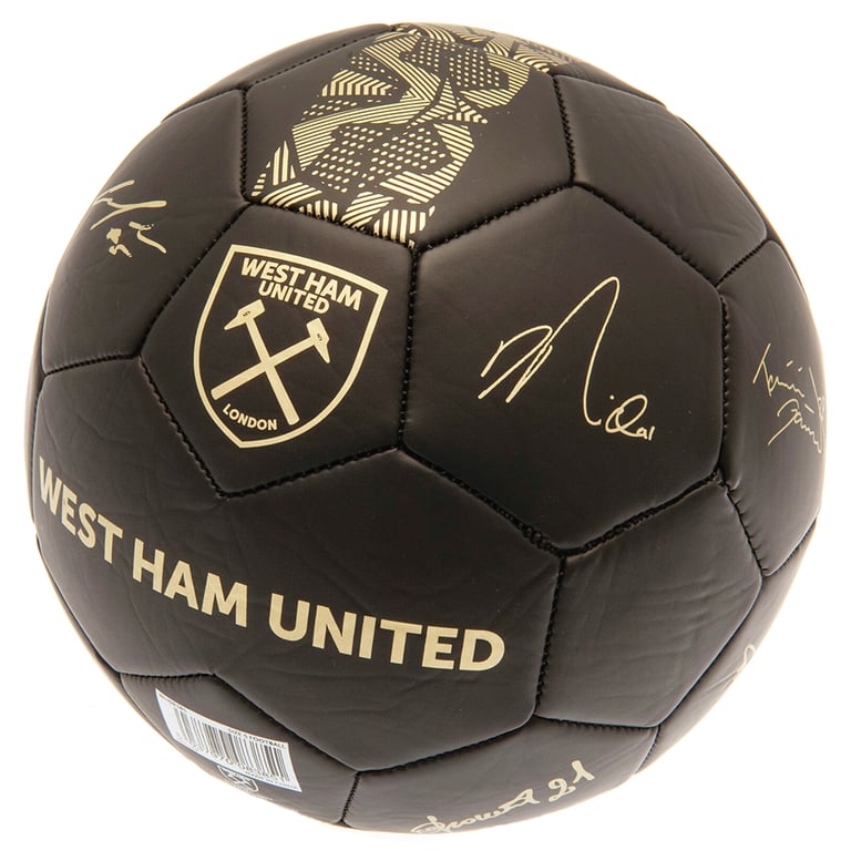 West Ham United FC Sig Gold 32 Panel Matte Black Football