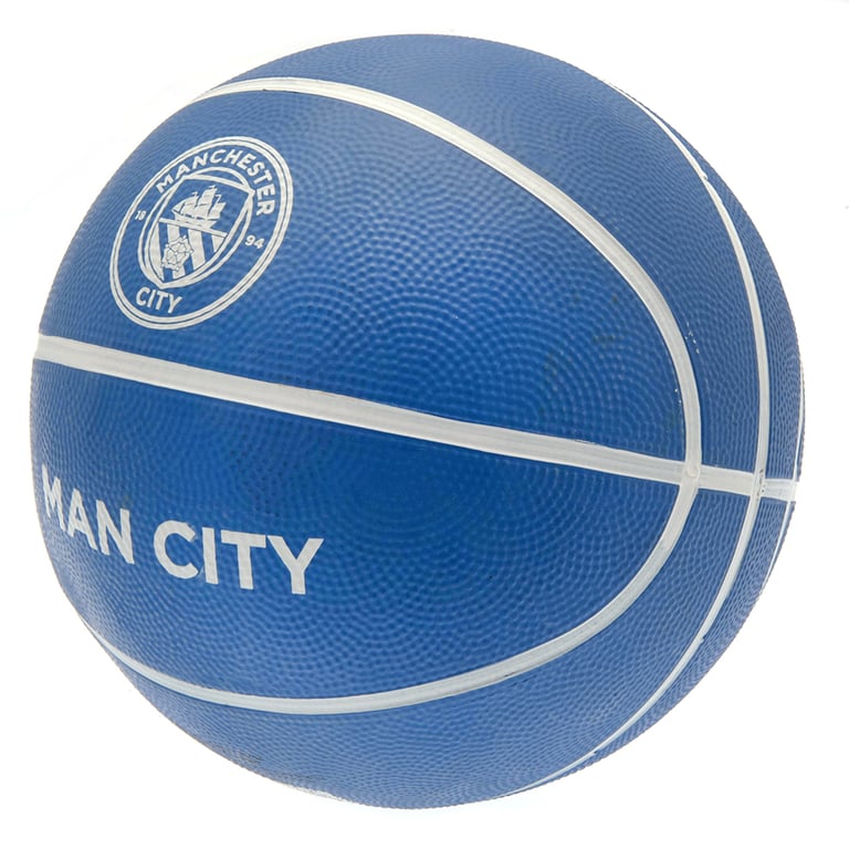 Manchester City FC Textured Rubber Sky Blue Club Crest Basketball