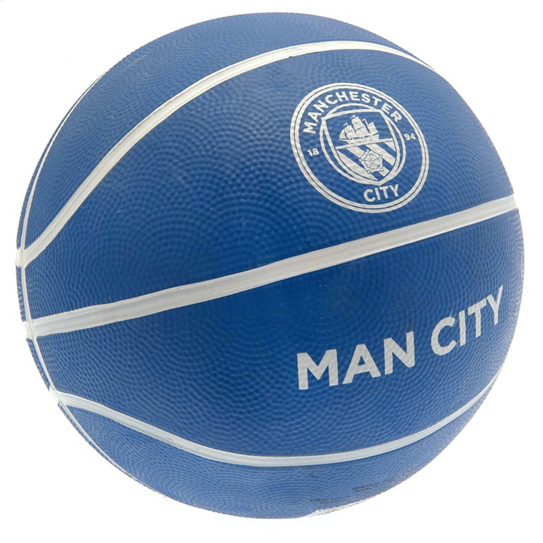 Manchester City FC Textured Rubber Sky Blue Club Crest Basketball