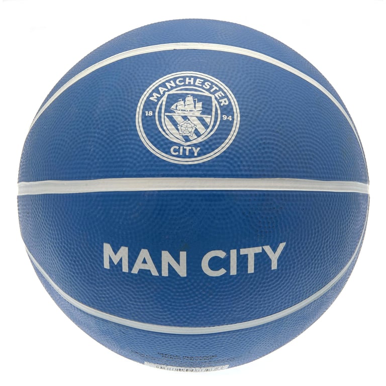 Manchester City FC Textured Rubber Sky Blue Club Crest Basketball