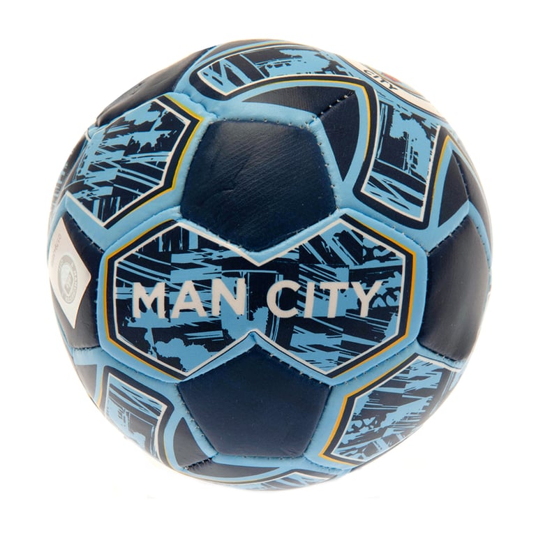Manchester City FC Textured Soft Ball - Indoor Practice Ball with City Crest
