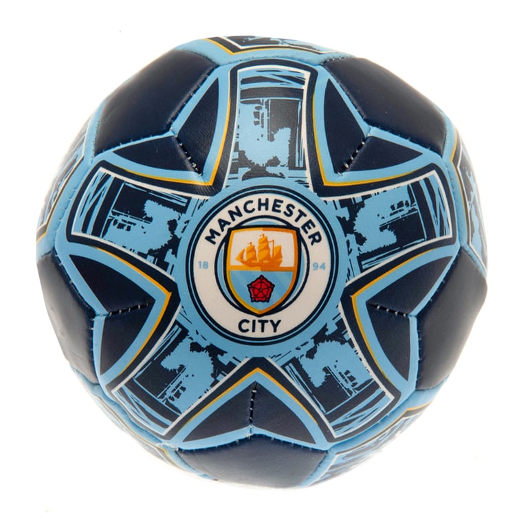 Manchester City FC Textured Soft Ball - Indoor Practice Ball with City Crest