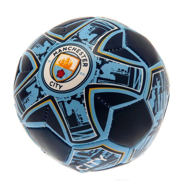 Manchester City FC Textured Soft Ball - Indoor Practice Ball with City Crest