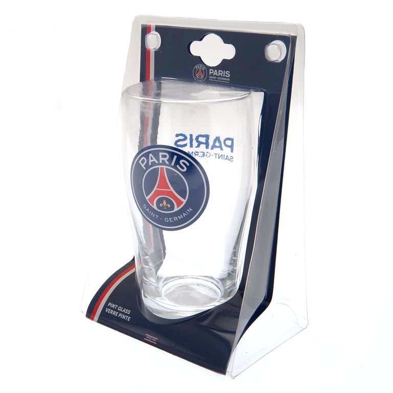 Paris Saint Germain FC Tulip Pint Glass - Official Club Crest Design in Blue