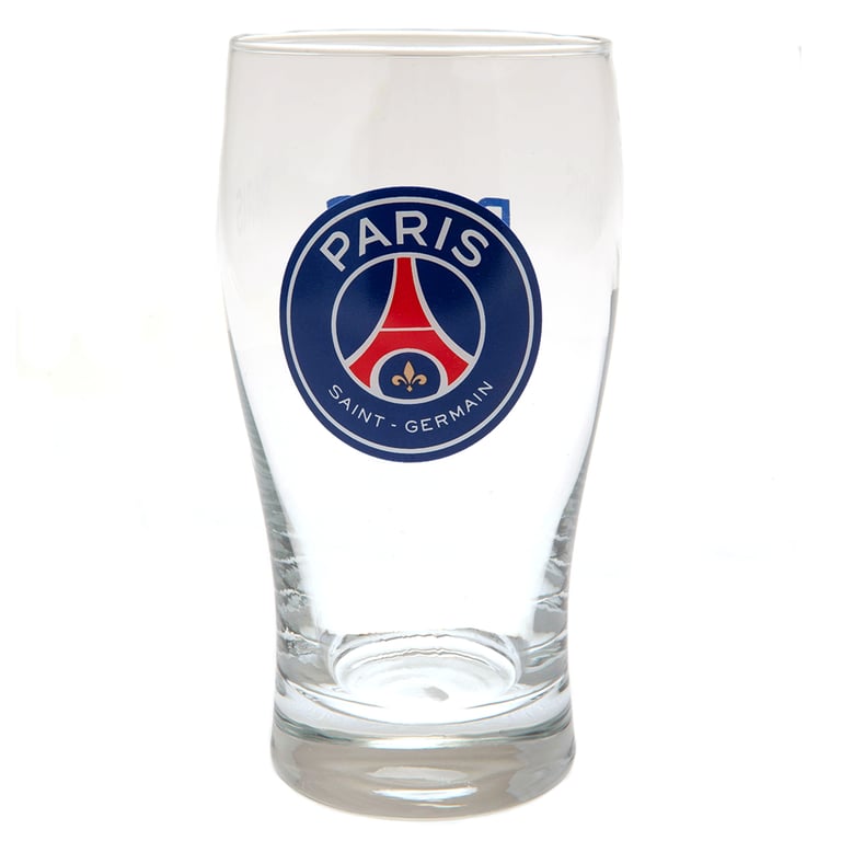 Paris Saint Germain FC Tulip Pint Glass - Official Club Crest Design in Blue
