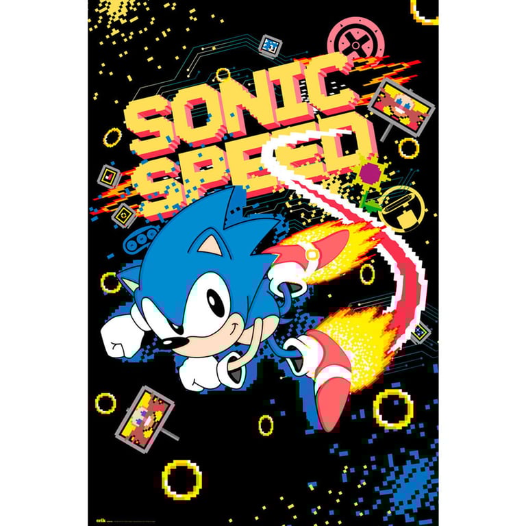 Sonic The Hedgehog Retro Design Maxi Poster (150gsm Gloss Paper)
