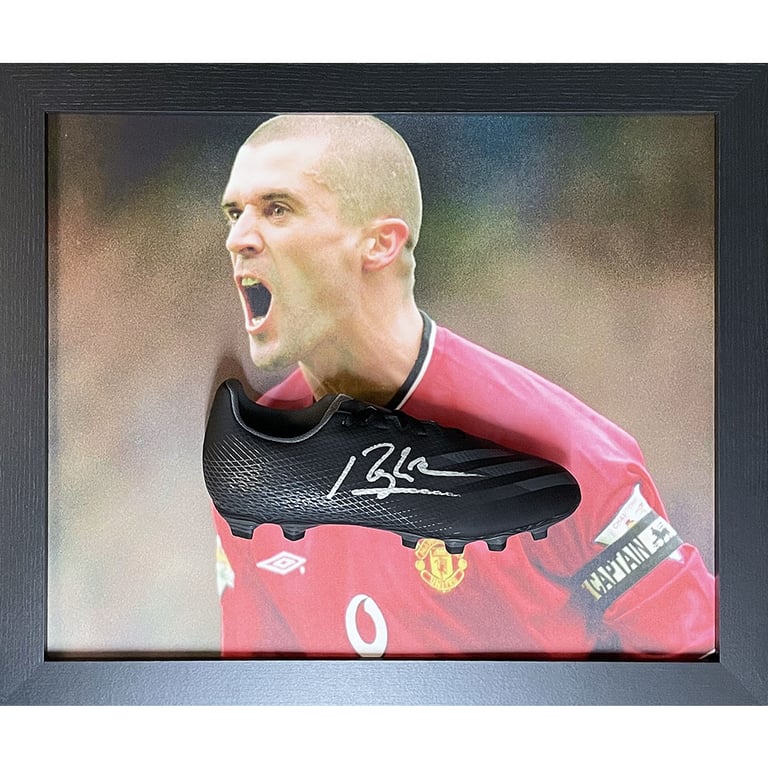 Manchester United FC Keane Signed Boot - Framed Adidas Memorabilia