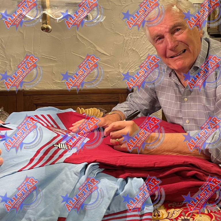 West Ham United FC 1980 Trevor Brooking Signed Replica Shirt (Framed) - Authentic Football Memorabilia
