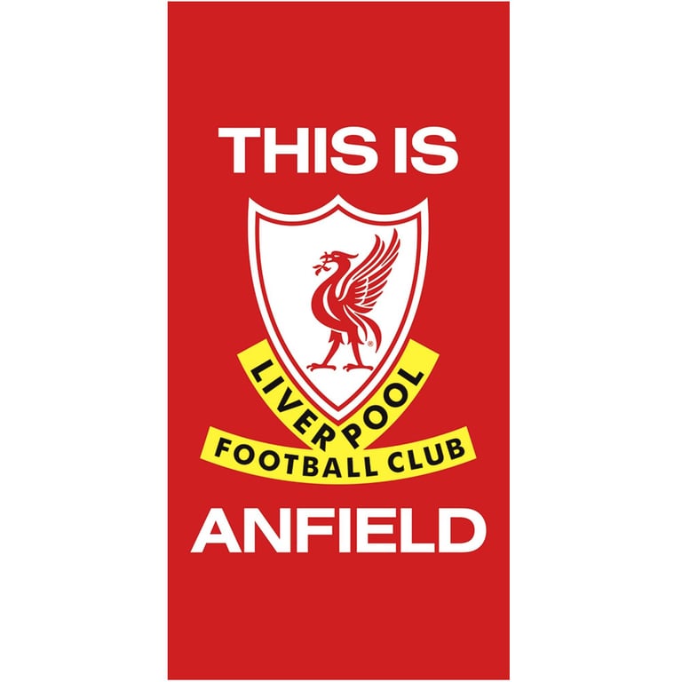 Liverpool FC Retro Liverbird 100 Cotton Velour This Is Anfield Beach Towel