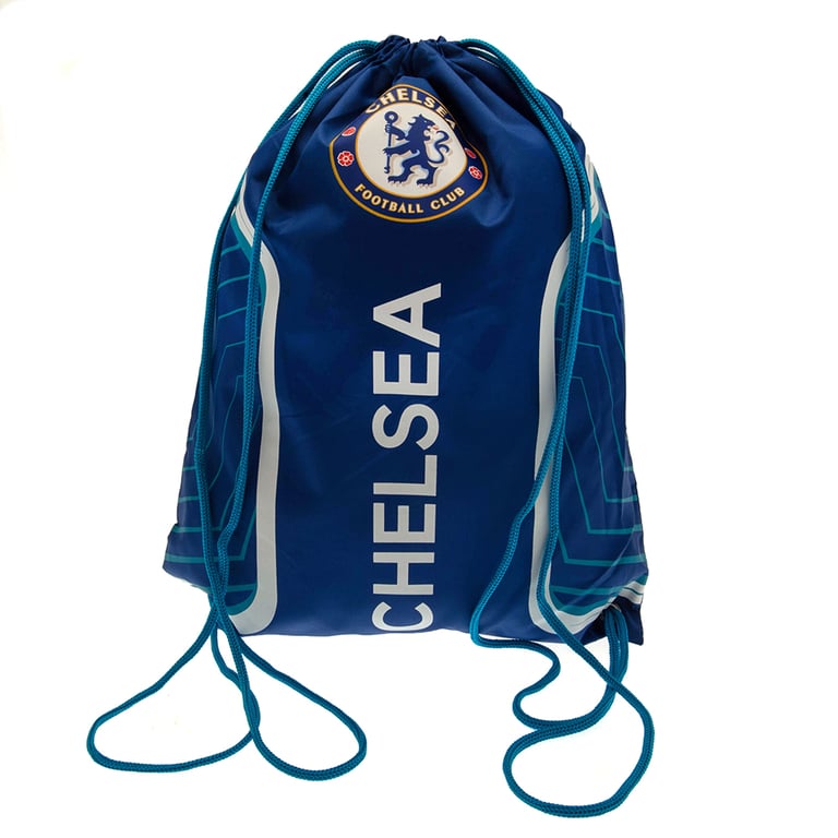 Chelsea FC Flash Gym Bag - Full Colour Crest Design, Wipe Clean Polyester