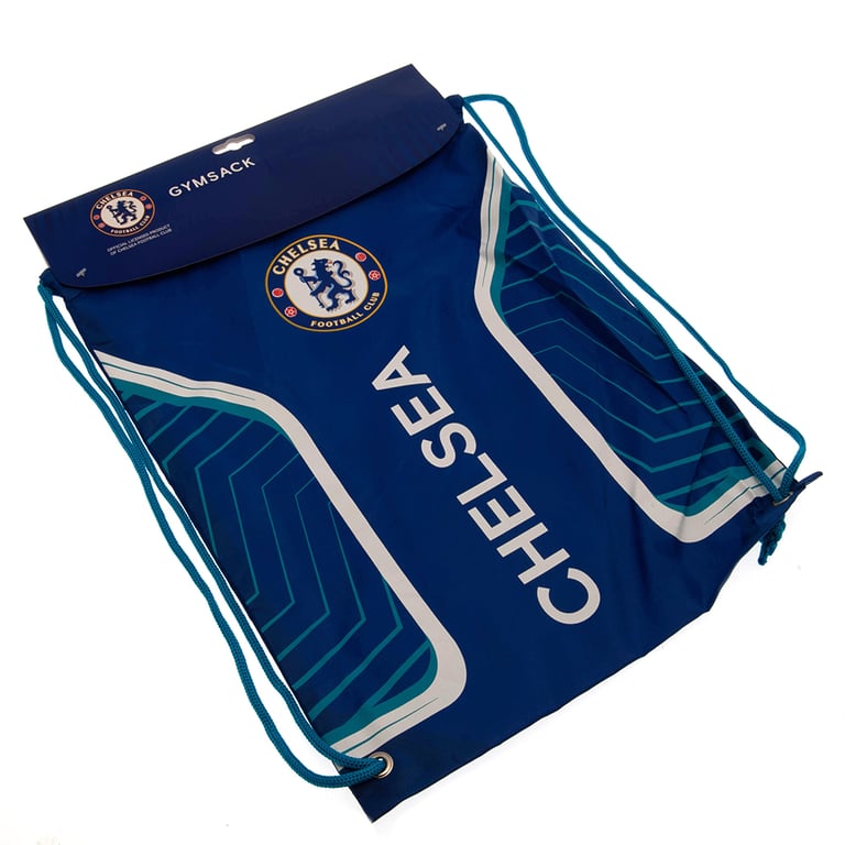 Chelsea FC Flash Gym Bag - Full Colour Crest Design, Wipe Clean Polyester