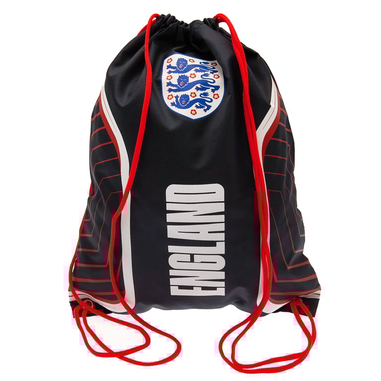England FA Flash Gym Bag - Full Colour Club Crest Design with Wipe Clean Polyester and Metal Eyelets